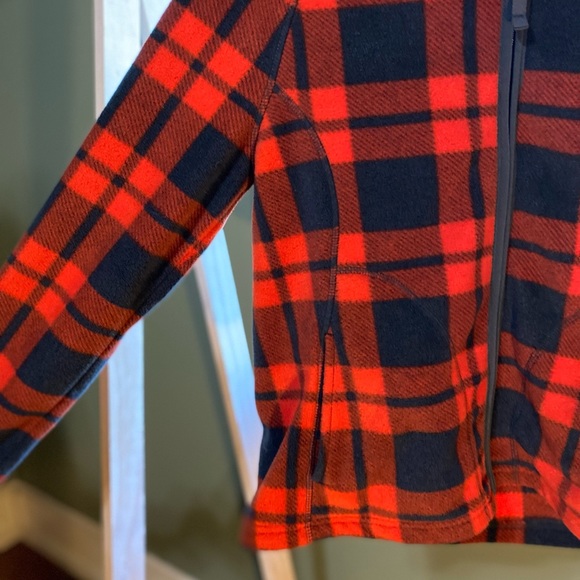Full Length Zipper Fleece Jacket by Merona | Plaid | Size M - Picture 7 of 8